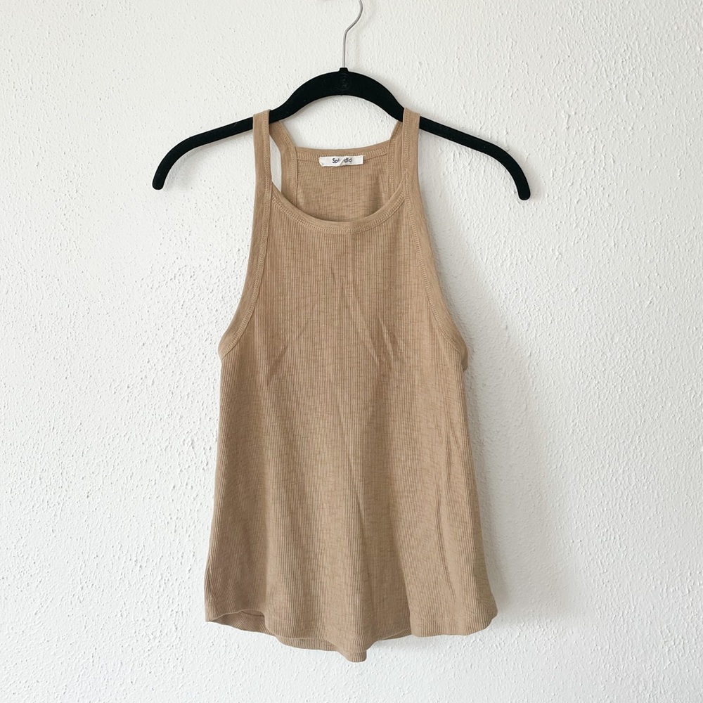 SPLENDID Ribbed Halter Tank - Picture 2 of 3